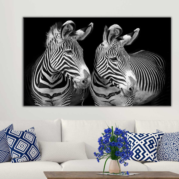 World Menagerie Duo Zebras Wrapped Canvas Photograph Wayfair
